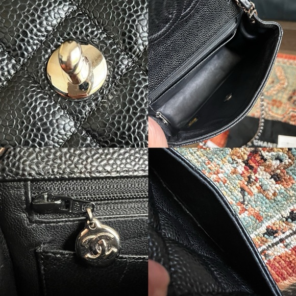 Chanel Classic Mini Square Caviar Black Flap Bag - Picture 9 of 10
